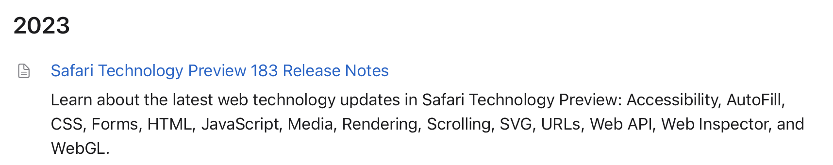 苹果发布 Safari 浏览器技术预览版 183