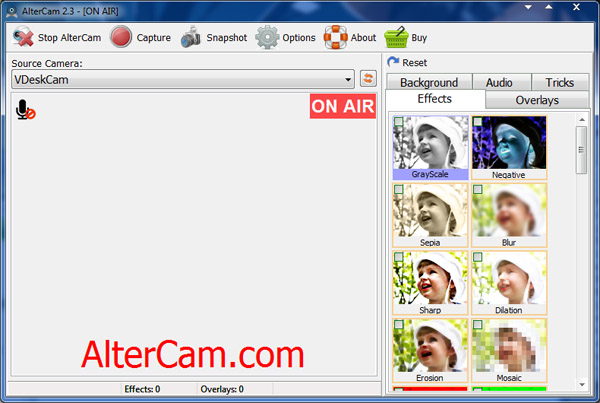  AlterCam(摄像头效果软件) V2.3 英文版